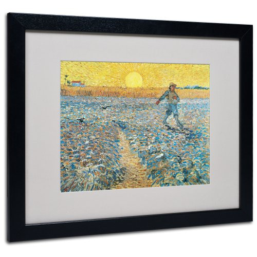 Trademark Fine Art Sower 1888 Canvas Wall Art by Vincent van Gogh with Black Frame, 16 by 20-Inch