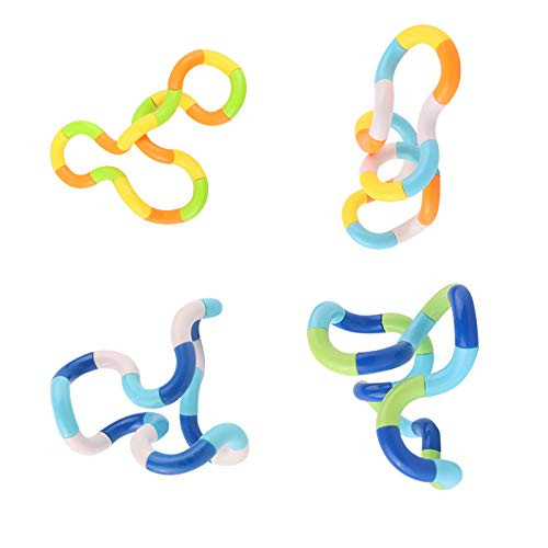 WISHDIAM -4PCS- Tangles Fidget Toys  Tangle Fidget for Kids  Tangle Therapy Toys  Tangle Creations  Magic Fidget Toys  Decompression Educational Toys