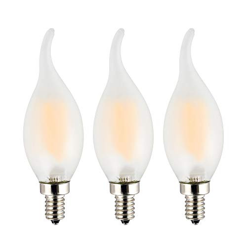 OPALRAY LED Candelabra Bulb 4W Dimmable 40W Incandescent Equivalent 2700K Warm White Light E12 Small Base Frosted Glass Housing Flame Tip 3 Pac OPALRAY LED Candelabra Bulb 4W Dimmable 40W Incandescent Equivalent 2700K Warm White Light E12 Small Base Frosted Glass Housing Flame Tip 3 Pac