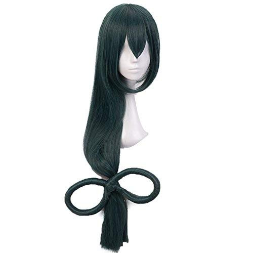 IMEYLE Wig Blackish Green Color Cosplay Party Wig Long Straight wig With Bangs Synthetic Hair Wig For Anime Costume IMEYLE Wig Blackish Green Color Cosplay Party Wig Long Straight wig With Bangs Synthetic Hair Wig For Anime Costume
