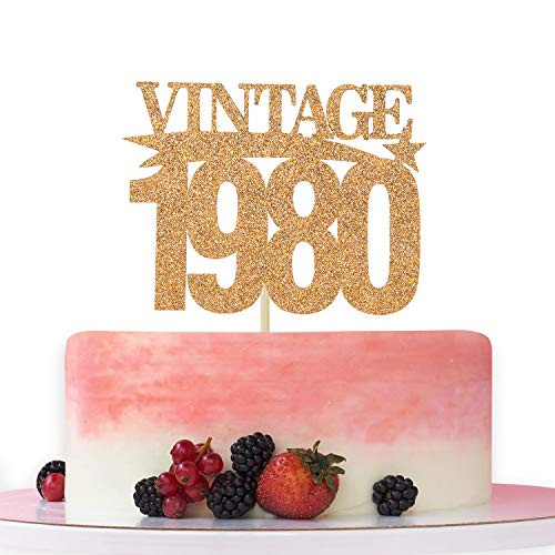 Gold Glitter Vintage 1980 Cake Topper Awesome Since 1980 Happy 40th Birthday 40th Wedding Anniversary Party Decorations Gold Glitter Vintage 1980 Cake Topper Awesome Since 1980 Happy 40th Birthday 40th Wedding Anniversary Party Decorations