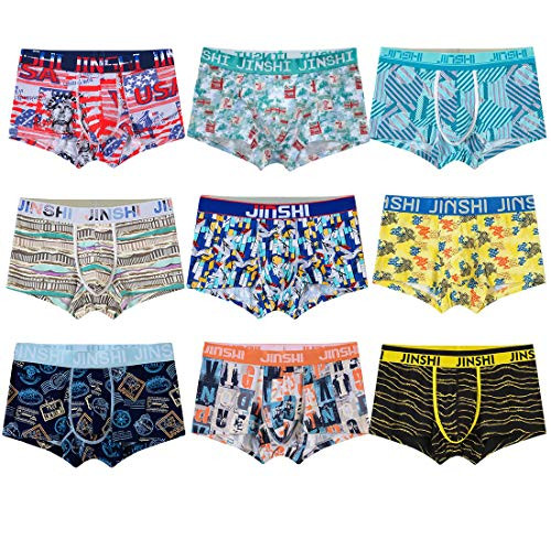Jinshi Mens Bamboo Underwear Boxer Briefs for Men Pack of 5 Random