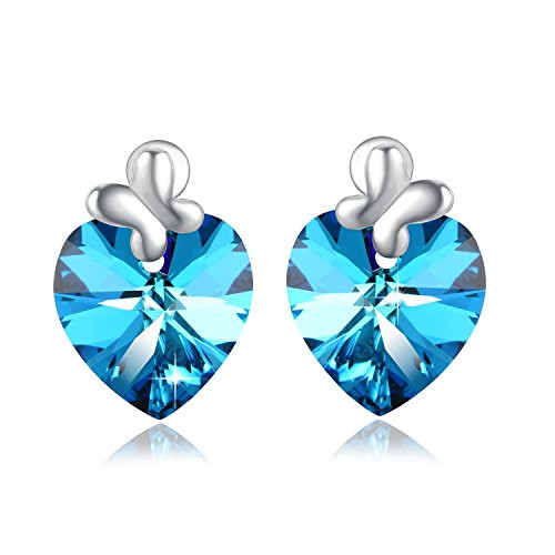 PLATO H Ocean Blue Heart Crystal Bow Tie Stud Earrings Bowknot Heart Stud Earrings Love Heart Crystal Stud Earrings Butterfly Heart Stud Earrings PLATO H Ocean Blue Heart Crystal Bow Tie Stud Earrings Bowknot Heart Stud Earrings Love Heart Crystal Stud Earrings Butterfly Heart Stud Earrings