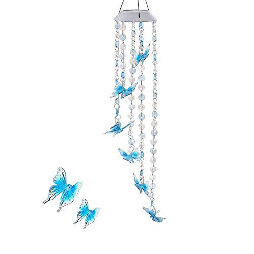 VEEKI Solar Mobile Wind Chimes Outdoor Color-Changing Wind Chime Waterproof Wind Chime Hanging Solar Powered LED Wind Chimes Lights for Outdoor Garden