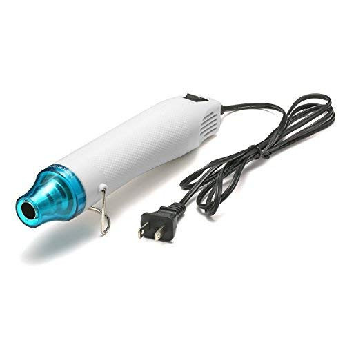 Art Hot Air Gun  Portable Mini Heat Gun  300W Heat Shrink Gun  Drying Paint Heat Gun  Electrical Heat Tool for DIY Embossing Shrink Wrapping -White-