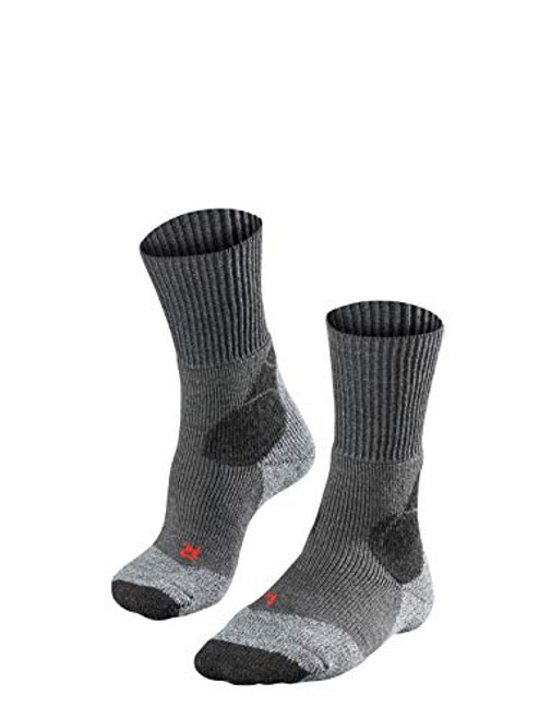 FALKE Mens TK4 Hiking Socks - Merino Wool Blend  Grey -Asphalt Melange 3180-  US 6-5-8-5 -EU 39-41 ? UK 5-5-7-5-  1 Pair