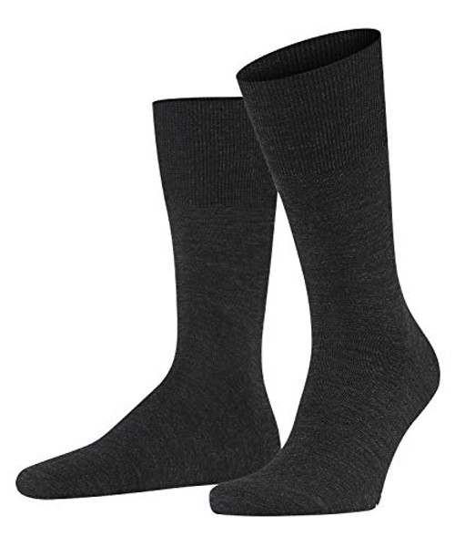 FALKE mens Airport Dress Sock - Merino Wool-Cotton Blend  Grey -Anthracite Melange 3080-  US 9-5-10-5 -EU 43-44 ? UK 8-5-9-5-  1 Pair