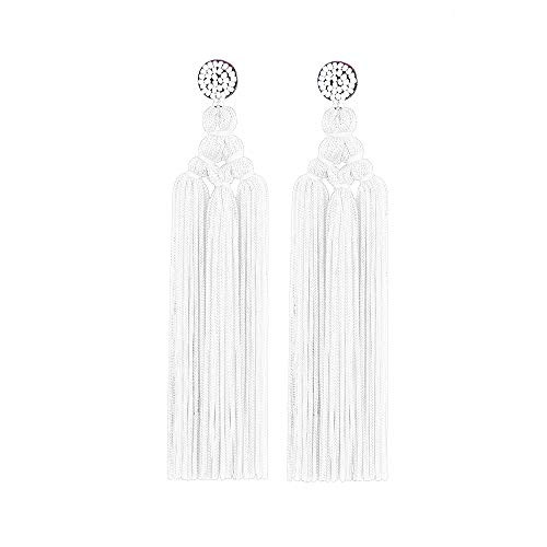 Long Woven Tassel Earrings  Big Boho Statement Tassel Layer Dangle Earrings for Women Girls  Large Bohemian Thread Fringe Layered Chandelier Drop Ear