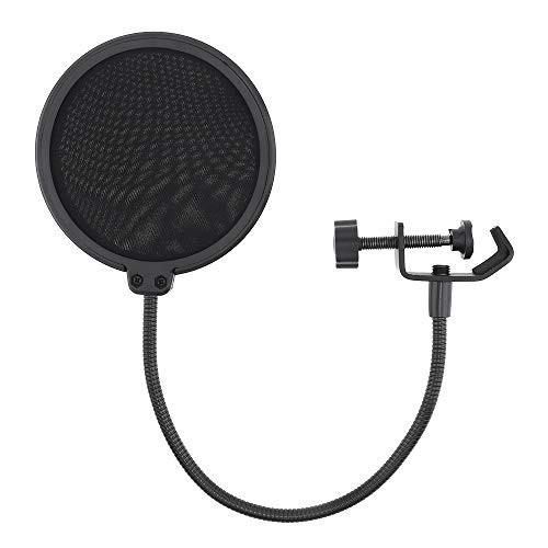 DiGiYes Double Layer Studio Microphone Pop Filter Flexible Wind Screen Mask Mic Shield for Speaking Recording Accessories