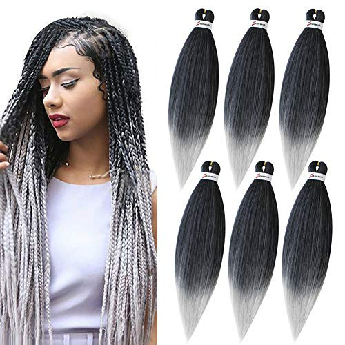 KandG 26 Inch 6 packs Pre-stretched Braiding Hair Easy Braid Professional Itch Free Synthetic Fiber Corchet Braids Yaki Texture Hair Extensions Braid Ha