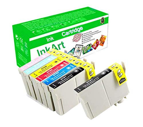 InkArt Remanufactured Ink Cartridge Replacement for Epson 79 T079 use for Artisan 1430 Stylus Photo 1400 Printer -2 Black 1 Cyan 1 Magenta 1 Yellow 1