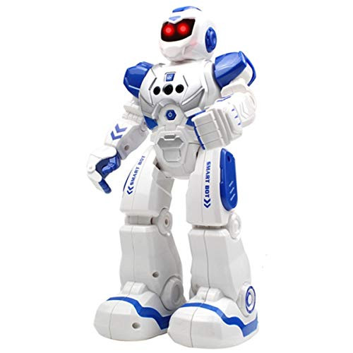 WEECOC Smart Robot Toys Gesture Control Remote Control Robot Kids Toys Birthday Can Singing Dancing Speaking Two Walking Models -Blue-