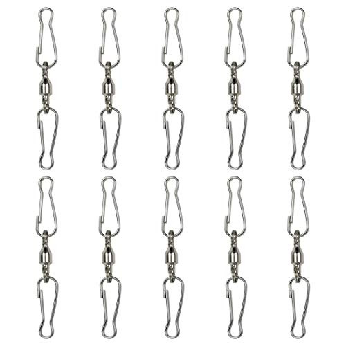 Sydien 10pcs 2-56 Spinning Dual Clip Swivel Hooks Wind Spinners Hangers for Hanging Wind Chimes  Windsock  Flower Pots  Plants  Bird Feeders  Flags