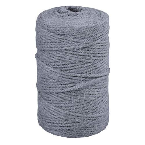Gray Twine 328 Feet Jute Twine String 2mm Colour Packing String Gift Twine for DIY Craft Wrapping Gardening Applications