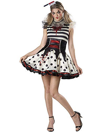 Seasons Women Halloween Killer Clown Costume -M-8-10--