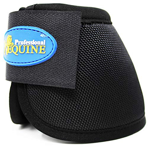 Professional Equine Horse Medium Ballistic Overreach No-Turn Bell Boots Black 4109BK