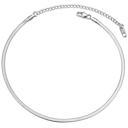 PROSTEEL Choker Chokers for Girls 12 Inch Necklace Chic Stainless Steel Silver Layered Necklaces for Women PROSTEEL Choker Chokers for Girls 12 Inch Necklace Chic Stainless Steel Silver Layered Necklaces for Women
