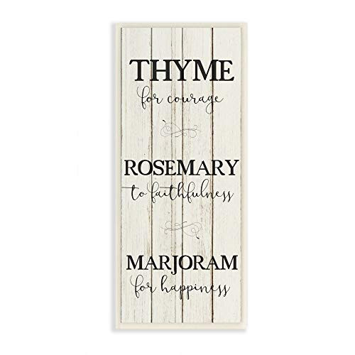 Stupell Industries Herb Kitchen Dining Room Wood Textured Word Design Wall Plaque  7 x 17  Multi-Color