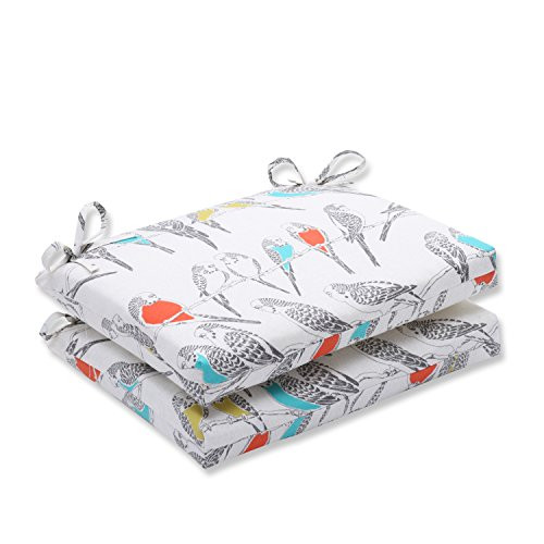 Pillow Perfect Outdoor/Indoor Retweet Mango Squared Corners Seat Cushion (Set of 2)