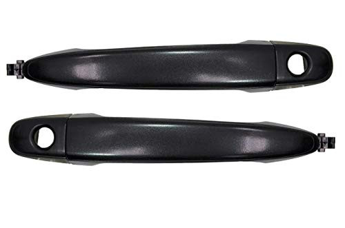 PT Auto Warehouse TO-3181A-FP - Outer Exterior Outside Door Handle  Textured Black - with Keyhole  Front Left-Right Pair
