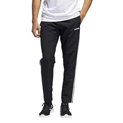 adidas Mens Athletics Essential Tricot 3-Stripe Pants  Black-White  Medium