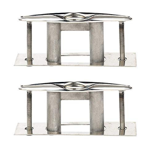 Amarine Made Pair of Boat Marine Stainless Steel 316 Pull up Cleat Flush Mount Cleat Lift -2pcs 8 Inch-