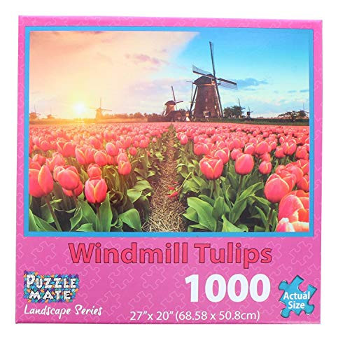 Puzzle Mate - Windmill Tulips - 1000 Piece Jigsaw Puzzle