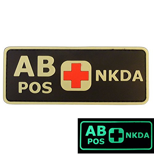 LEGEEON PVC Rubber 3D GITD Touch Fastener Patch Blood Type NKDA Glow in The Dark Combat Tactical GID LEGEEON PVC Rubber 3D GITD Touch Fastener Patch Blood Type NKDA Glow in The Dark Combat Tactical GID