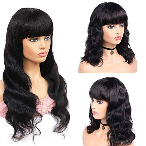 Body Wave Lace Front Wigs Human Hair Pre Plucked Black Wig With Bangs Wigs For Black Women Human Hair 150 Density Pre Plucked With Baby Hair-14 Inch Body Wave Lace Front Wigs Human Hair Pre Plucked Black Wig With Bangs Wigs For Black Women Human Hair 150 Density Pre Plucked With Baby Hair-14 Inch