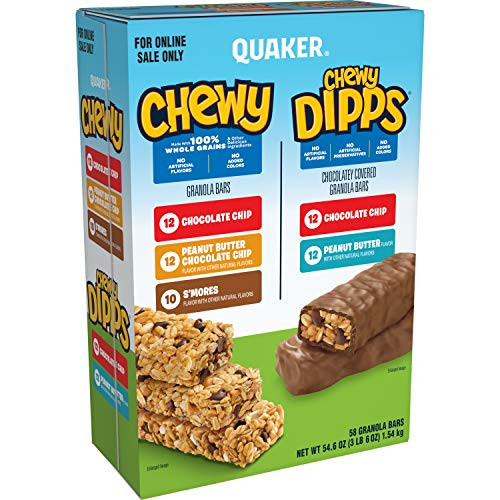 Quaker Chewy Dipps and Granola Bars  Variety Pack  58 Bars
