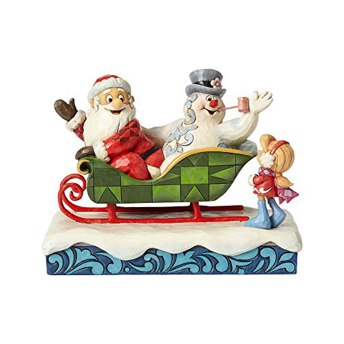 Enesco Santa, Frosty and Karen/Sleigh Figurine, 6"