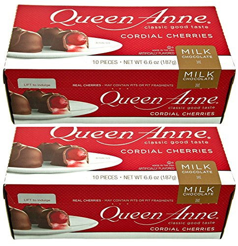 Queen Anne Cordial Cherries  Milk Chocolate-covered  6-6 Ounces -10 Count Box  Pack of 2-