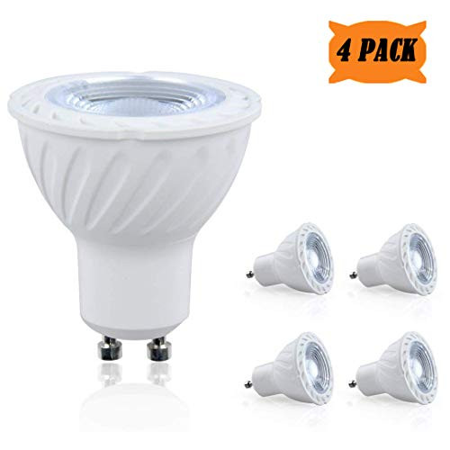 MD Lighting 7W GU10 LED Light Bulbs MR16 Spotlight(4 Pack) - 70W Halogen Bulbs Equivalent 6000K 40 Degree Beam Angle GU10 Mr16 Cob Bulbs,AC85-265V, Daylight White