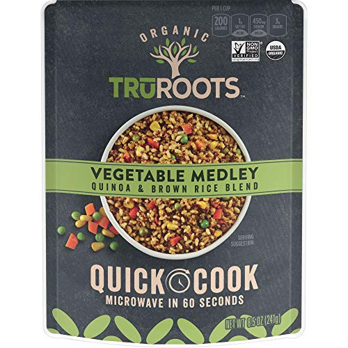 TruRoots Organic Quick Cook Quinoa and Brown Rice Blend  Vegetable Medley  8-5 Ounces -Pack of 8-