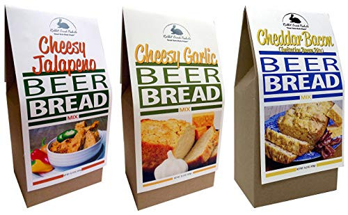 Rabbit Creek Beer Bread Mix Variety Pack of 3  Cheesy Jalapeno  Cheddar Bacon and Cheesy Garlic Beer Bread Mix