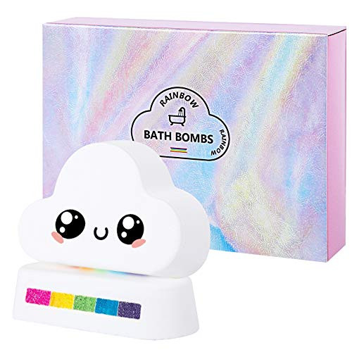 Rainbow Bath Bombs  BINWO Bath Bombs Gift Set with Natural and Organic Ingredients  Handmade Cloud Bath Bombs with Bubble Effect for Women  Best for Val