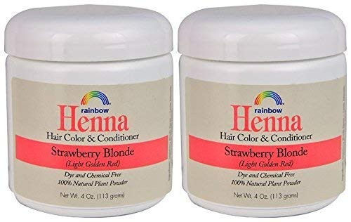 Rainbow Research Henna Strawberry Blonde Hair Color and Conditioner -Pack of 2- With Chamomile  4 oz- each-