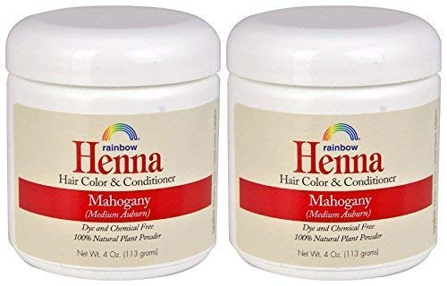 Rainbow Research Henna Mahogany Hair Color and Conditioner -Pack of 2- With Indigofera  4 oz- each-