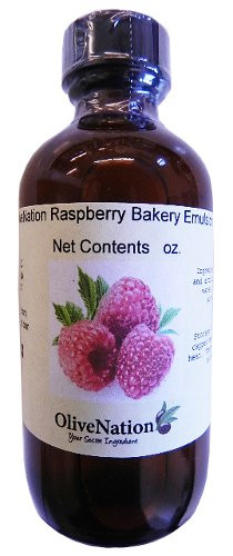 OliveNation Raspberry Emulsion - Size of 8 oz - Kosher labeled  Gluten free - Professional Strength Raspberry Emulsion - Great for cakes  cookies  fro