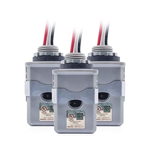 CHISWEAR Outdoor Photoelectric Switch Wire-in photocell Stem-Mount Light Control with Photocell Light Sensor