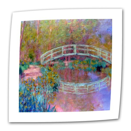 ArtWall Japanese Bridge 36 by 48-Inch Flat/Rolled Canvas by Claude Monet with 2-Inch Accent Border