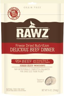 Rawz Freeze Dried Delicious Beef Dinner for Dogs 5 oz