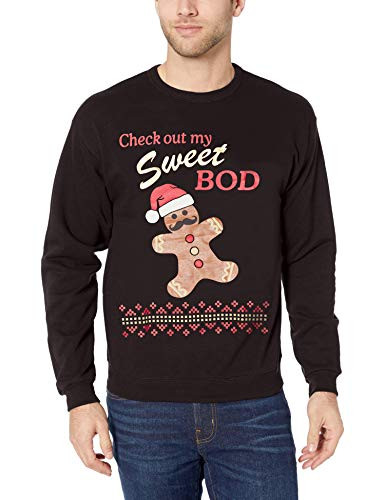 Hanes Mens Ugly Christmas Sweatshirt  Black  Medium