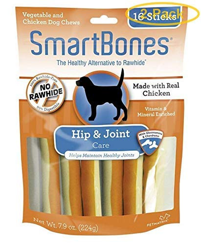 SmartBones Hip and Joint Care Treat Sticks for Dogs - Chicken 16 Pack - -3-75 Sticks- - Pack of 2