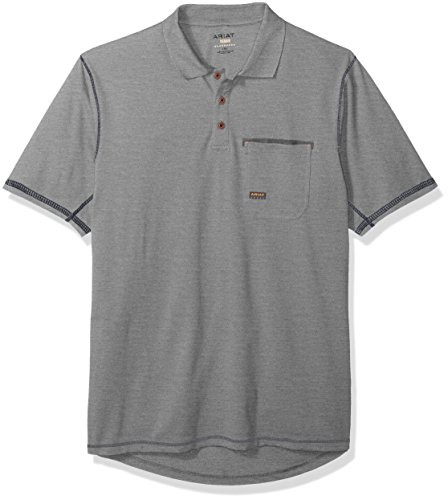 Ariat Mens Big and Tall Rebar Polo Shirt  Gray  XLT