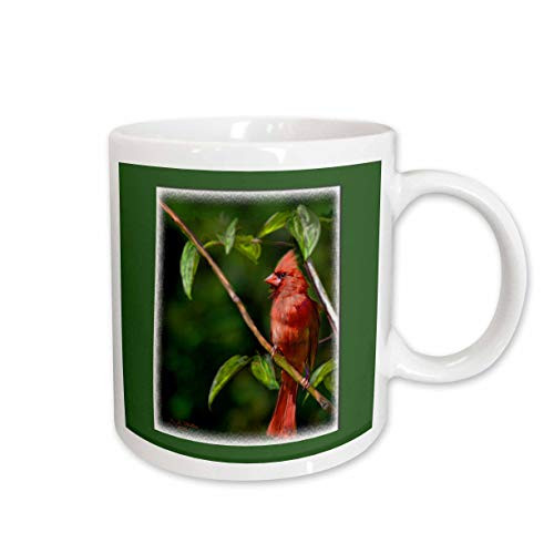 3dRose Red Cardinal in a Tree Digital Oil Painting Ceramic Mug  15-Ounce