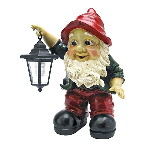 Design Toscano Solar Garden Gnome Statue - Edison Gnome with Solar Lantern - Outdoor Garden Gnomes - Lawn Gnome Statues Design Toscano Solar Garden Gnome Statue - Edison Gnome with Solar Lantern - Outdoor Garden Gnomes - Lawn Gnome Statues
