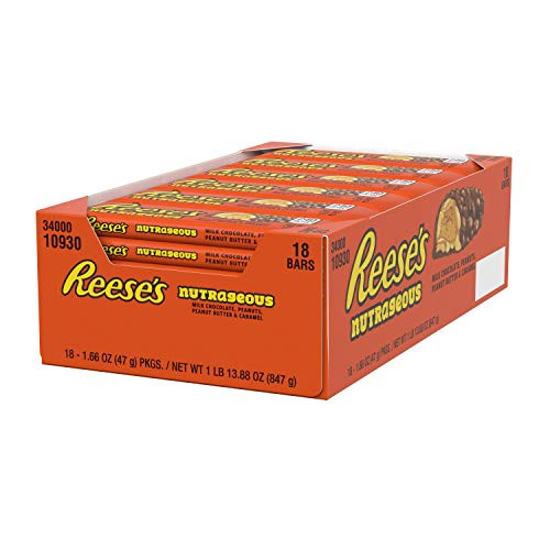 REESES Nutrageous Chocolate Peanut Butter Candy Bar -Pack of 18-