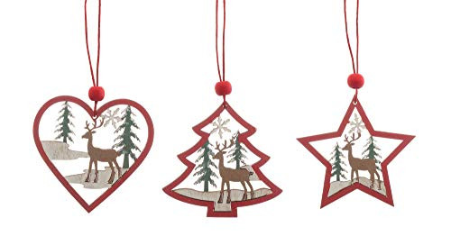 Melrose International Reindeer Cut-Out Rosy Red 9 inch Wood Christmas Figurine Ornaments Set of 3 Melrose International Reindeer Cut-Out Rosy Red 9 inch Wood Christmas Figurine Ornaments Set of 3