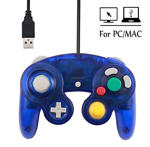 PC Controller?USB Wired Classic Gamepad for Windows PC MAC -USB Clear Blue2-